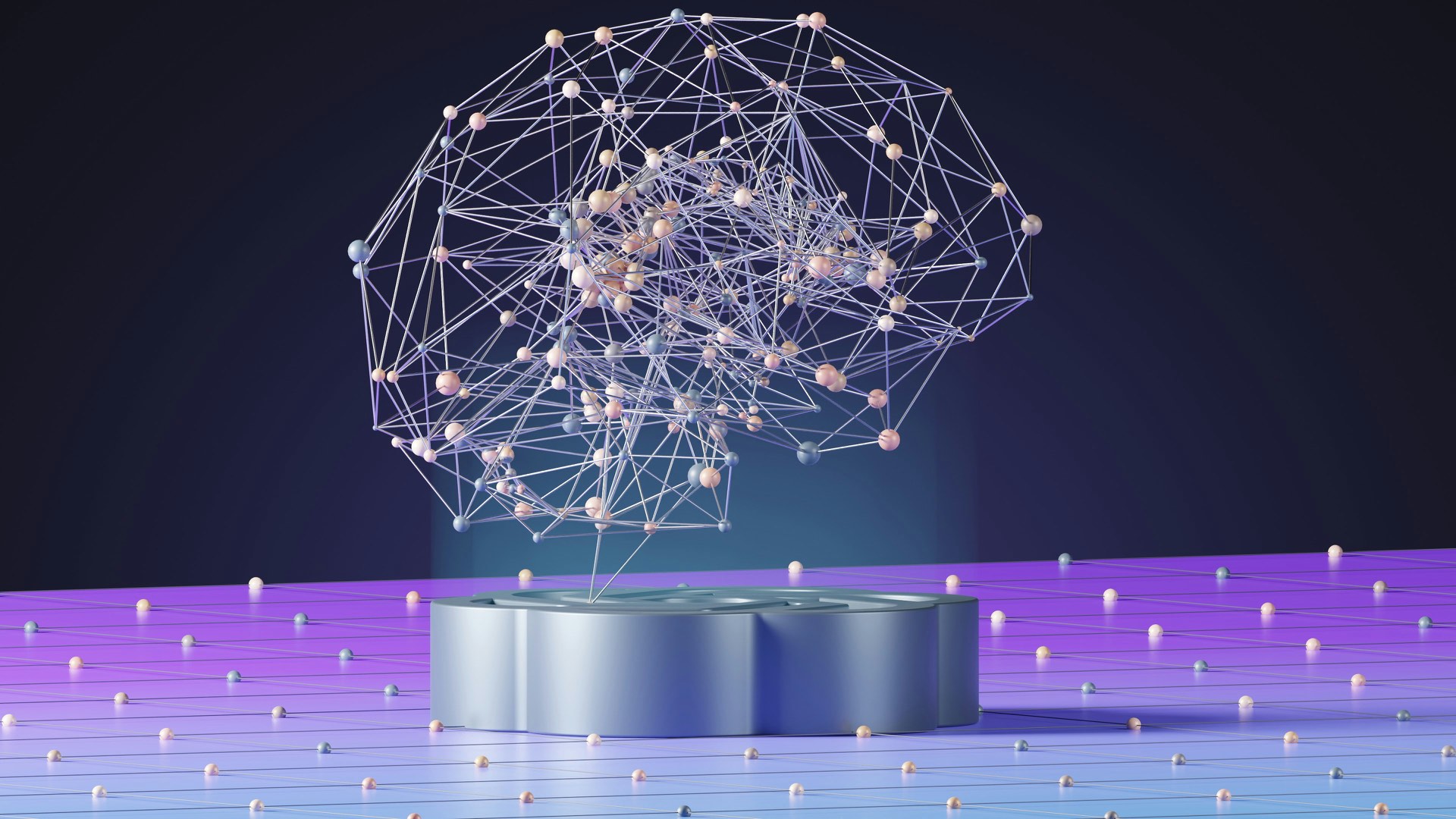 Rede de dados representando Inteligência Artificial aplicada a processos